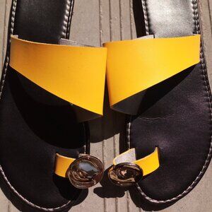 ✨ Yellow & Black Sandals - Size 43 ✨
